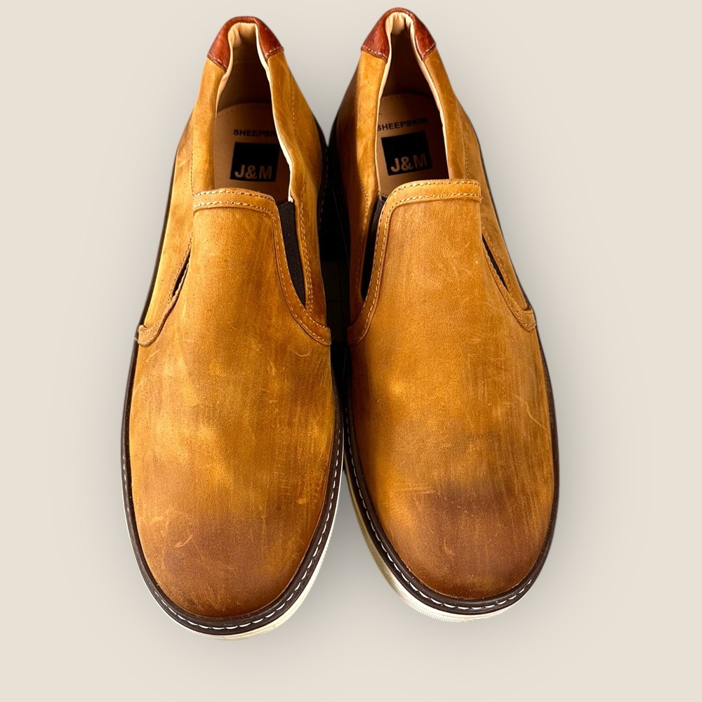 J&M Johnston Murphy Mens Slip On Shoes Loafers Brown Size 9M‎ Leather Comfort